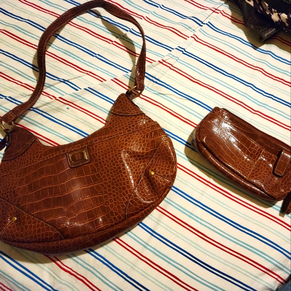 Dark Brown Purse With Matching Wallet